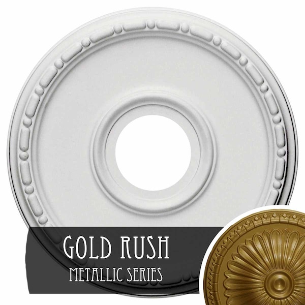 Ekena Millwork Medea Ceiling Medallion (Fits Canopies up to 5 3/8"), 16 1/2"OD x 3 7/8"ID x 1 1/2"P, Gold CM16MEGLS - main